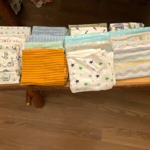 Bundle of (16) receiving blankets + (1) thermal blanket